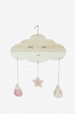 Wooden message holder with cloud pattern for children Kadolis