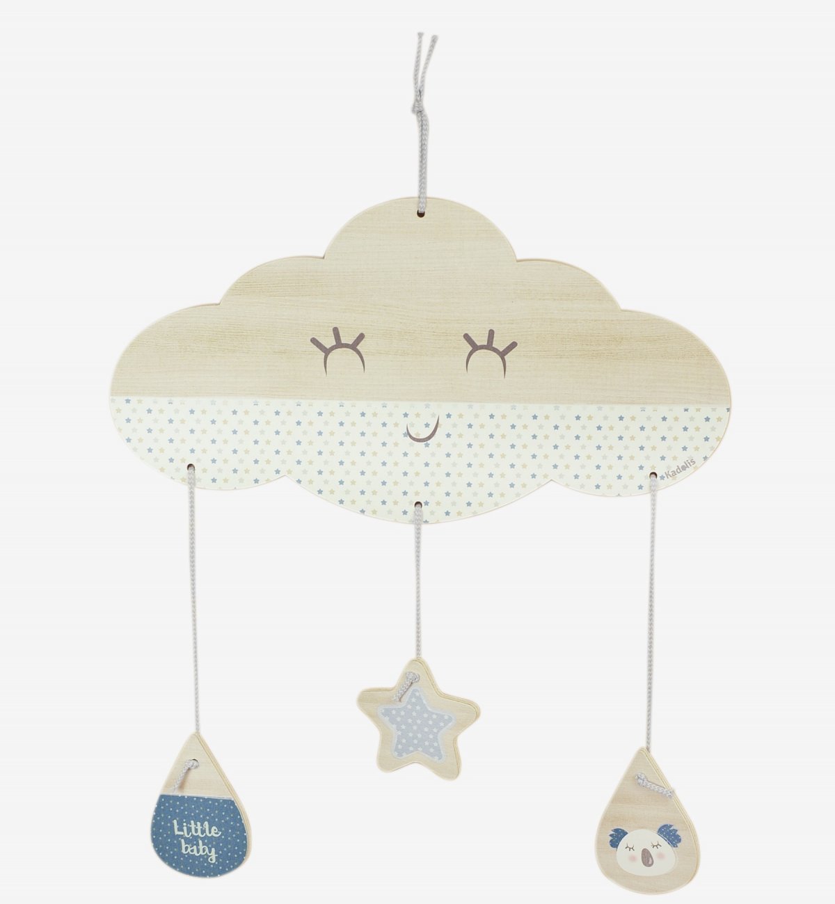 Wooden message holder with cloud pattern for children Kadolis