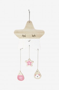 Porte message en bois à motif étoile pour enfant
