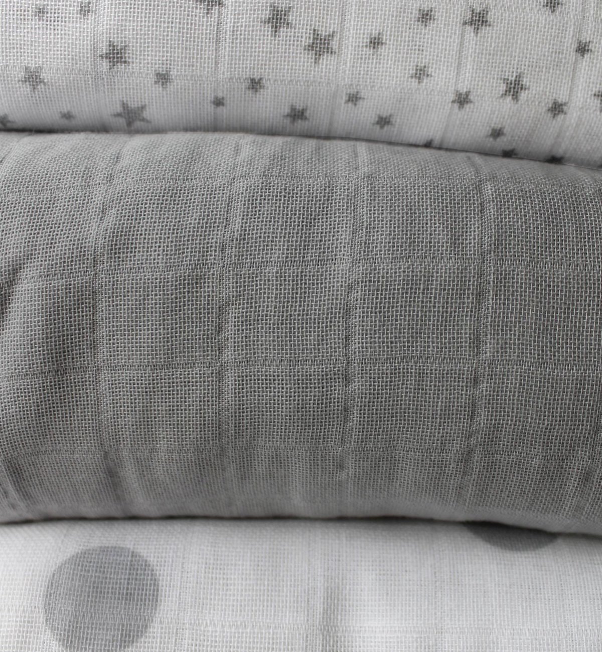 Set of 3 Organic Cotton diapers with polka dot pattern 70x70 cm - Kadolis