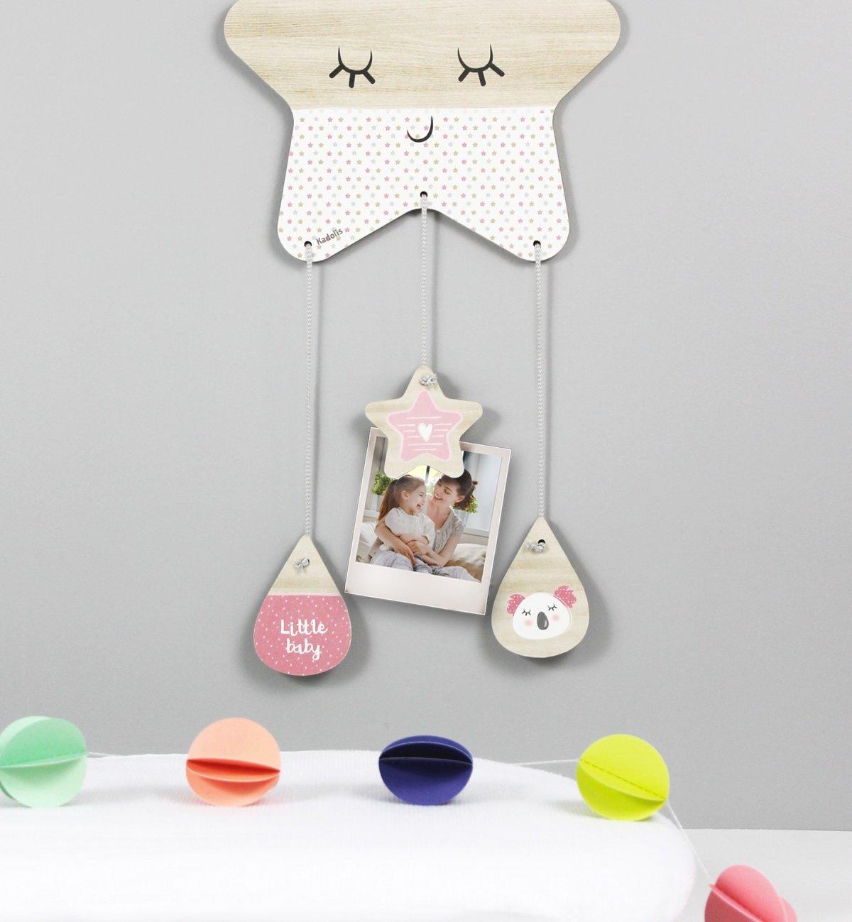 Porte message en bois à motif étoile pour enfant