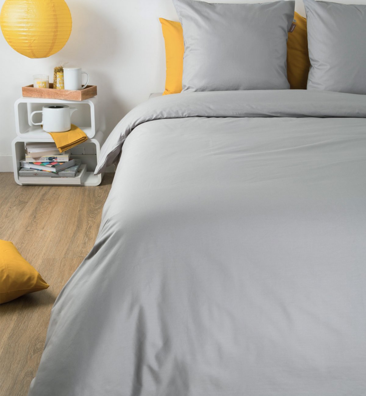 Housse de couette en Coton Bio uni pour lit adulte