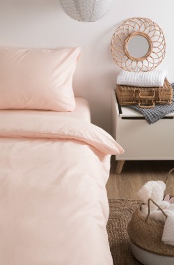 Capa de edredão de algodão orgânico simples para uma cama de solteiro