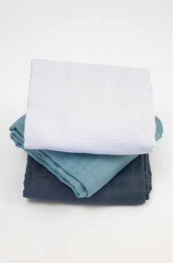 100% organic cotton diapers plain colours (set of 3)