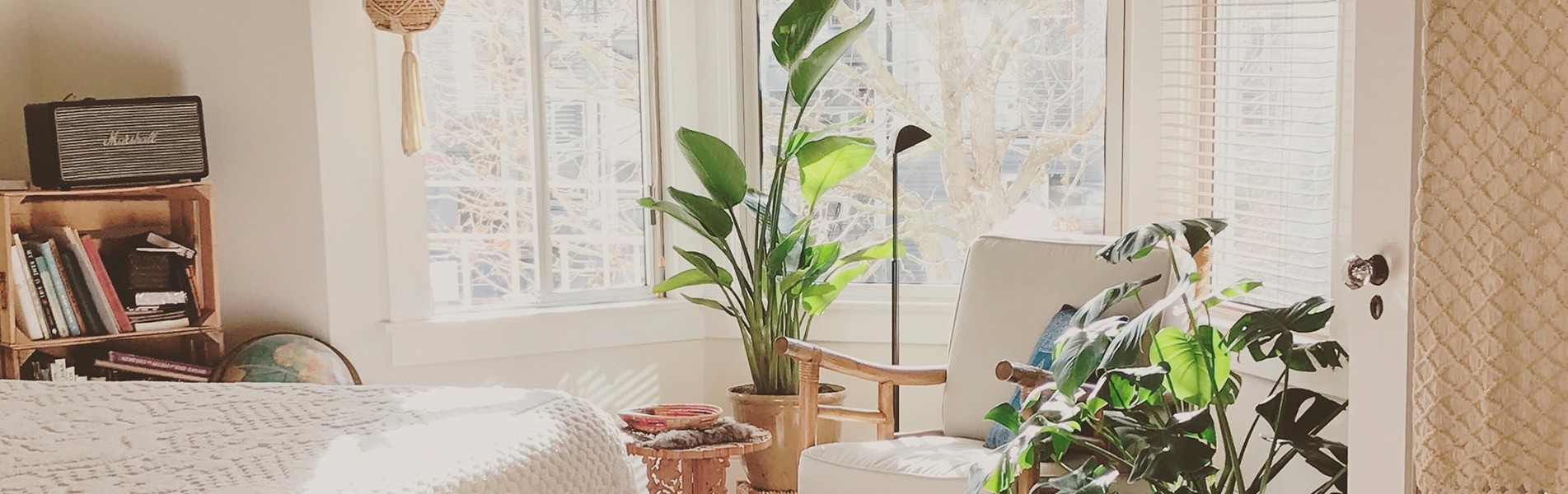 Ambiance relaxante dans la chambre grâce aux plantes