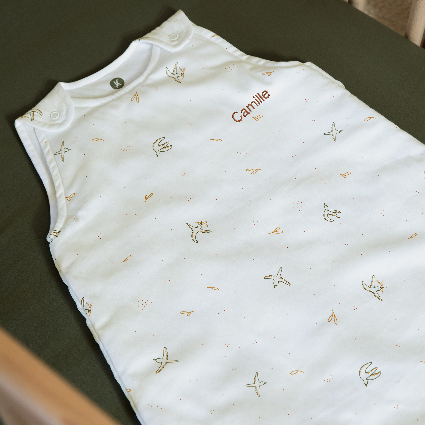 Winter sleeping bag 0 to 36 months or 50 to 95cm in 100% organic cotton fabric - Broderie - 5