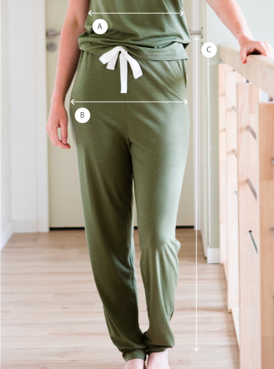 Guía de tallas de pantalones de pijama de mujer