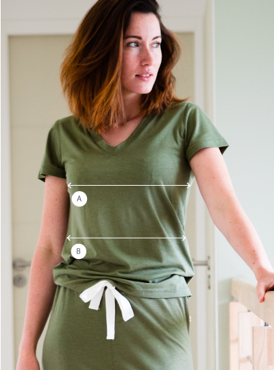 Guide des tailles haut de pyjama femme